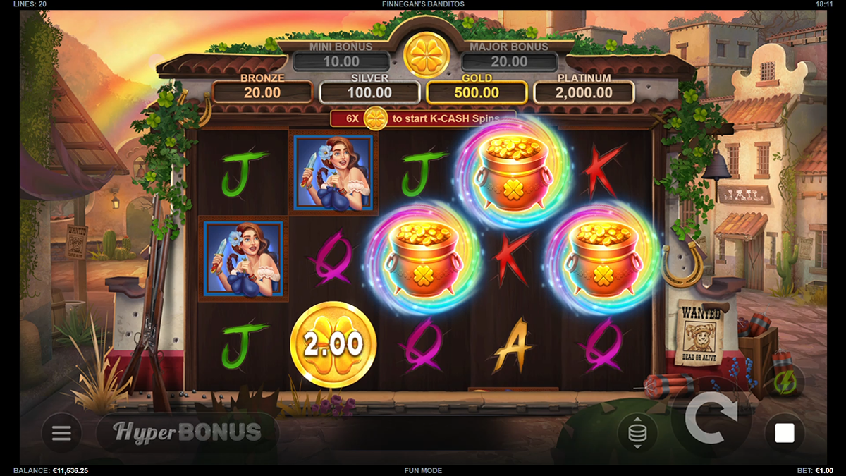 Finnegan’s Banditos bonus triggers