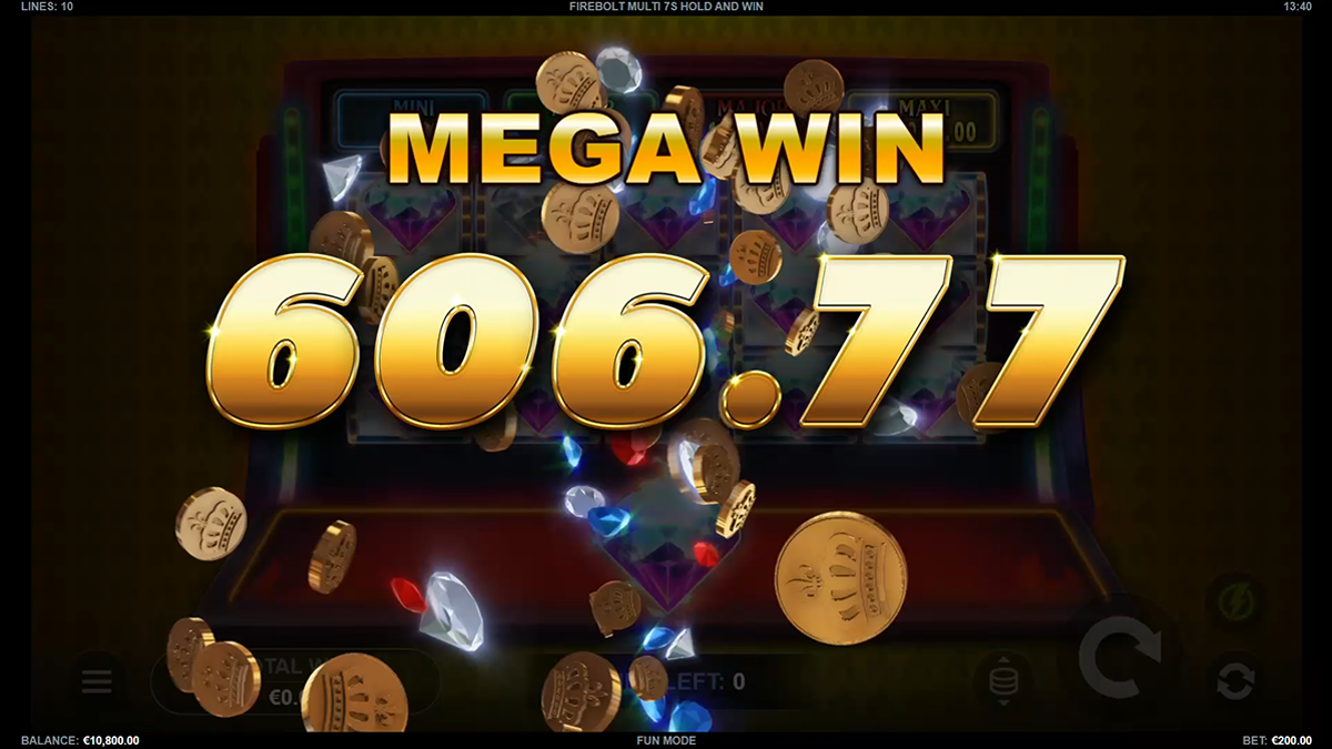 firebolt multi 7s hold and win mega win