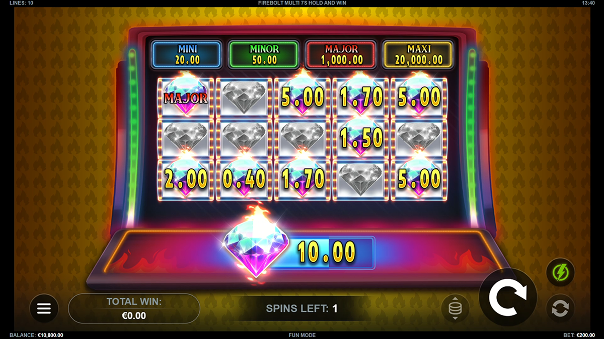 firebolt multi 7s hold and win bonus round