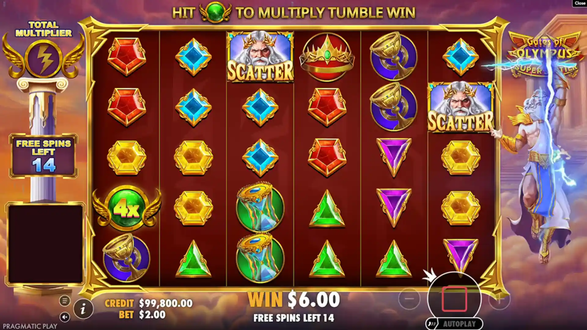 gates of olympus super scatter during bonus