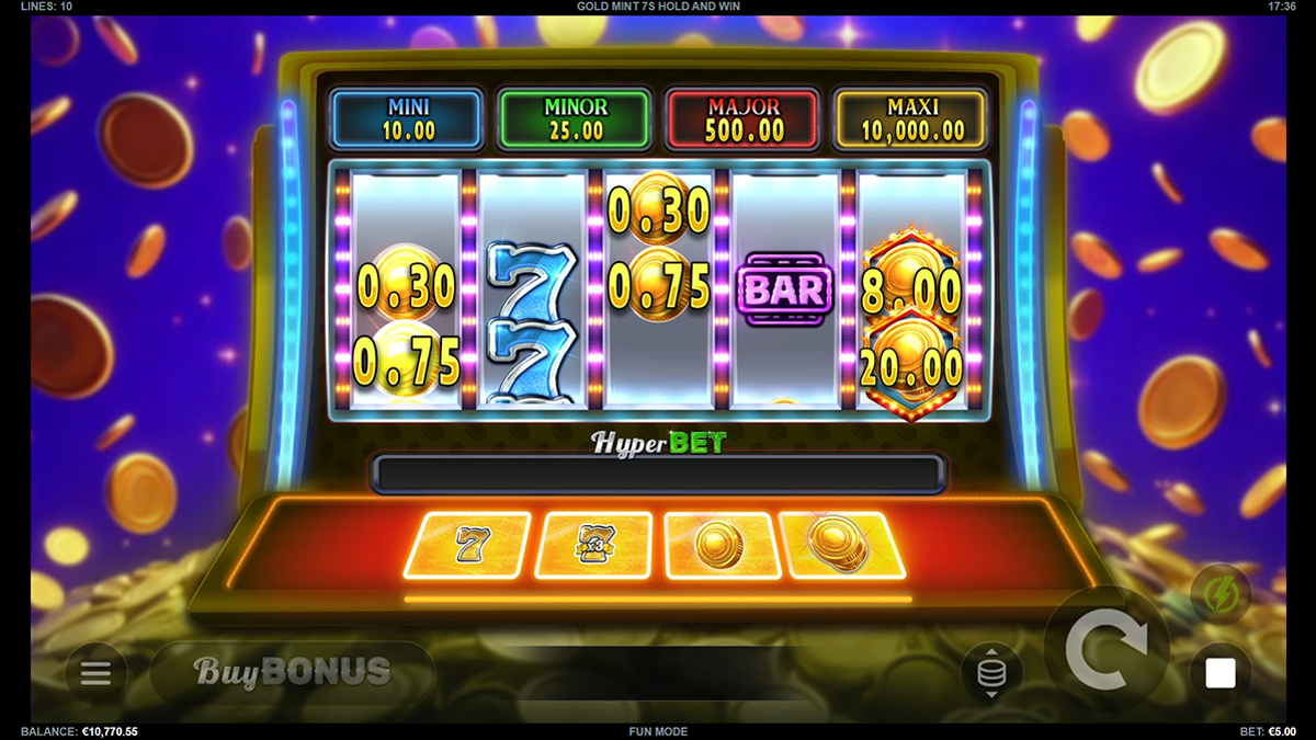 gold mint 7s hold and win bonus trigger