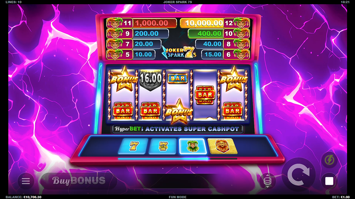 Joker spark 7s bonus trigger visible