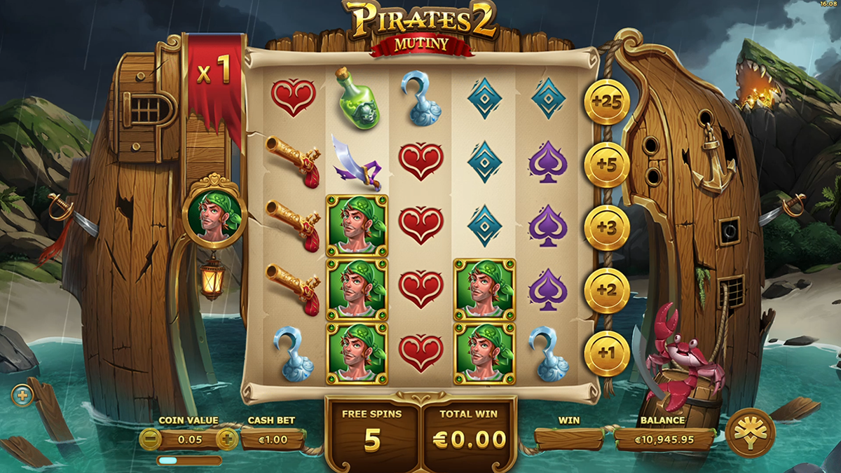 pirates 2 mutiny free spins bonus 
