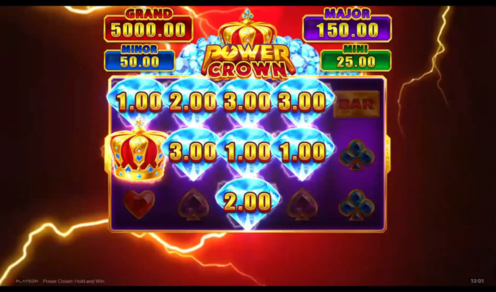 power crown hold and win bonus trigger