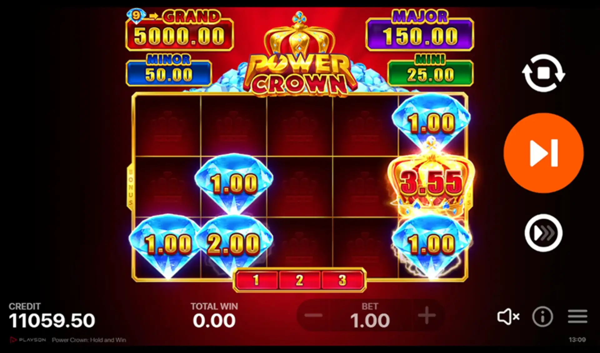 power crown hold and win during bonus