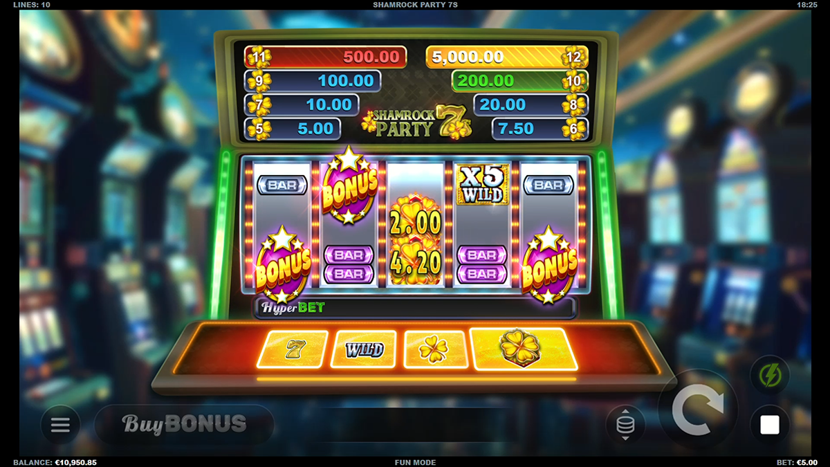 Shamrock Party 7s bonus symbols