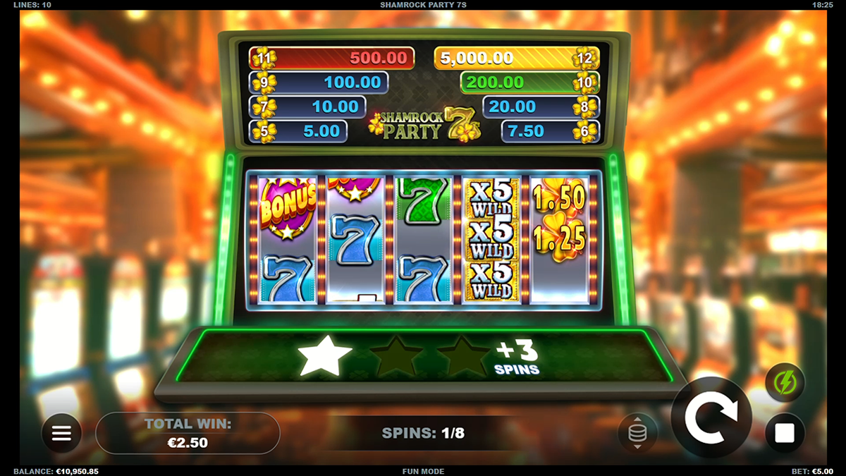 Shamrock Party 7s bonus round
