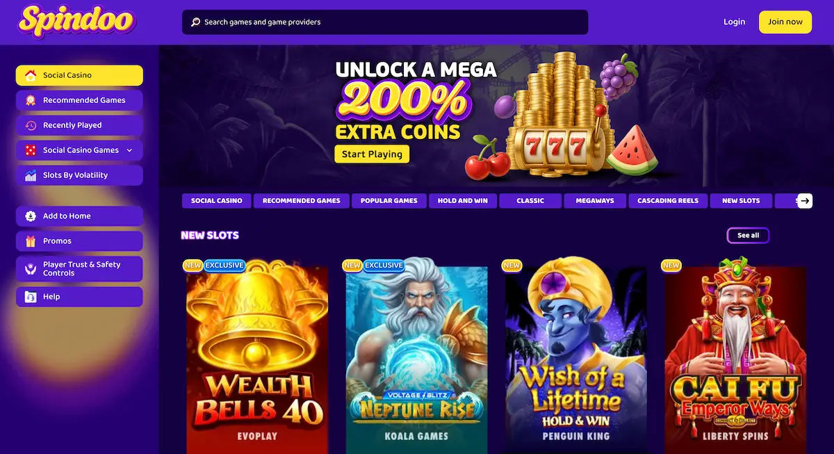 spindoo casino homepage