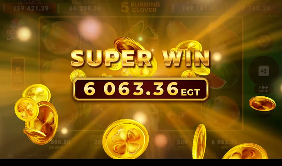 5 burning clover big win