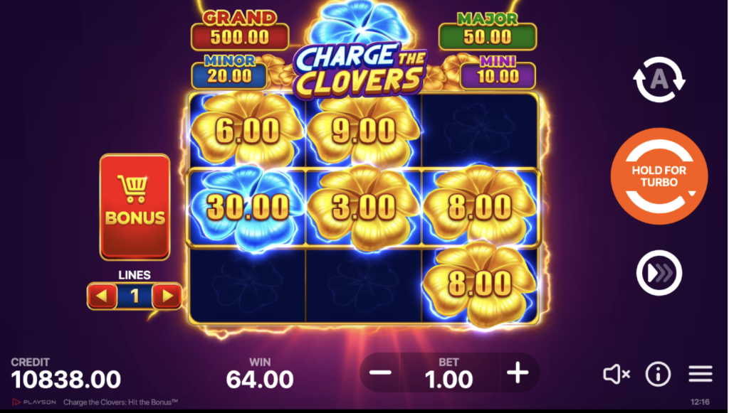Charge the Clovers: Hit the Bonus Power Chance during bonus round