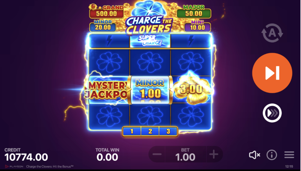 Charge the Clovers: Hit the Bonus Power Chance bonus round
