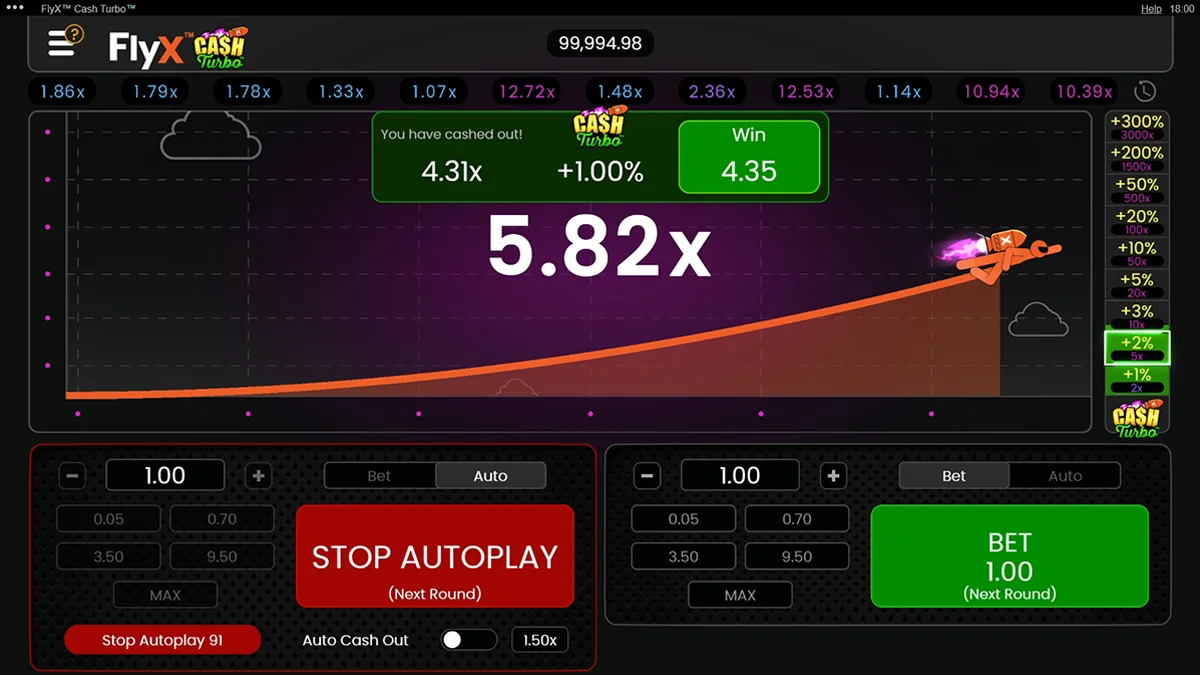 flyx cash turbo big win