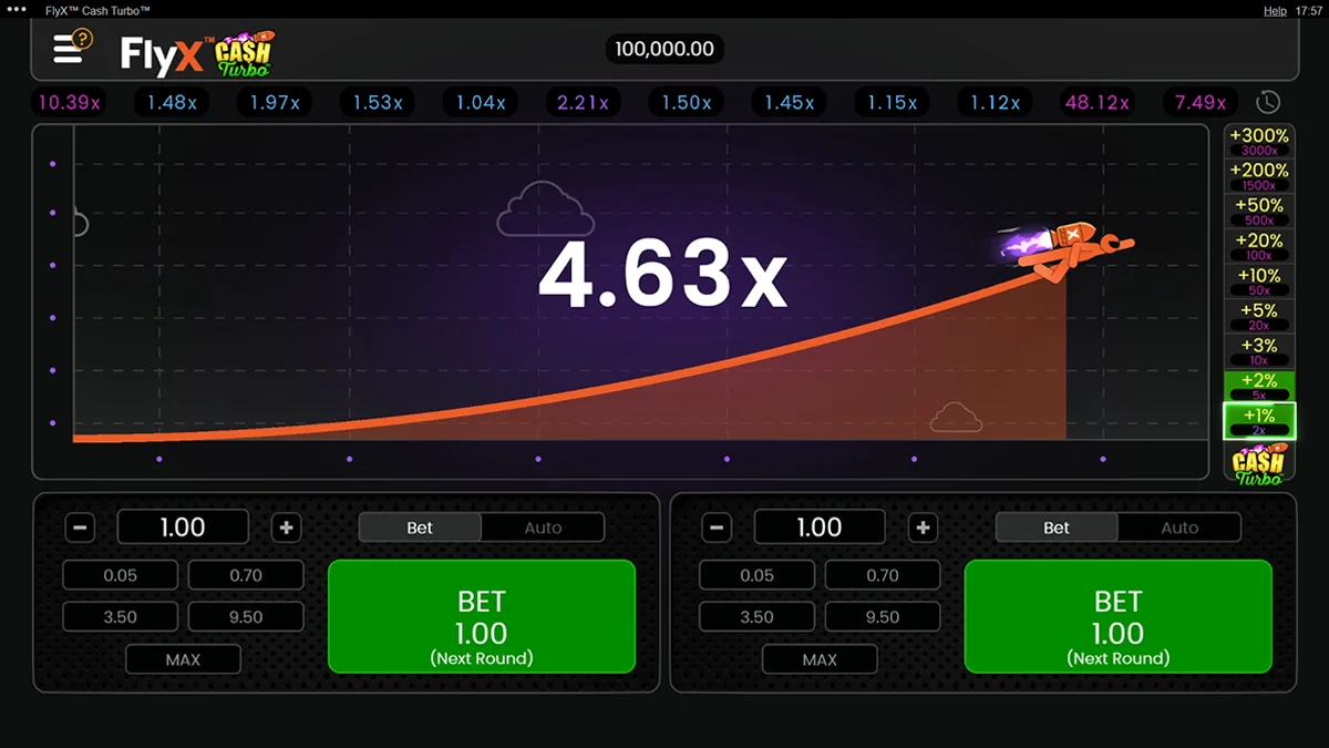 flyx cash turbo base game