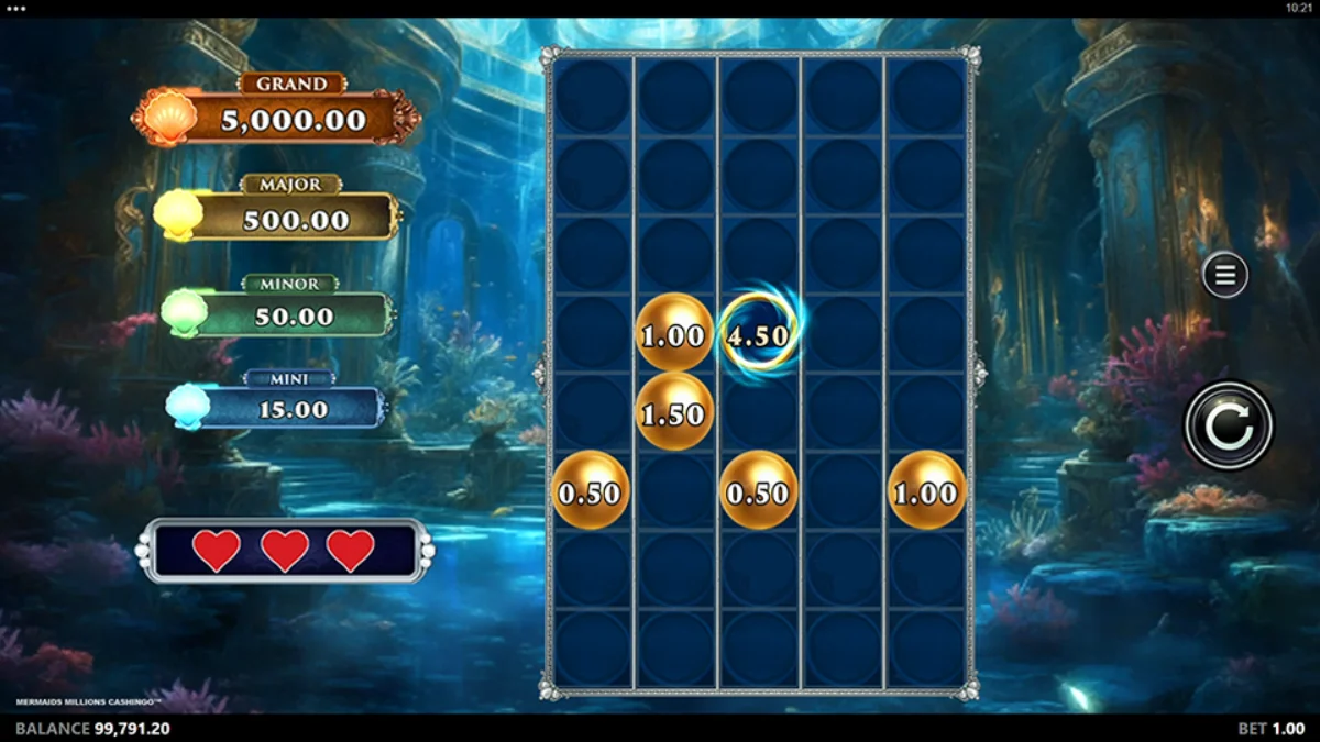 mermaids millions cashingo during bonus