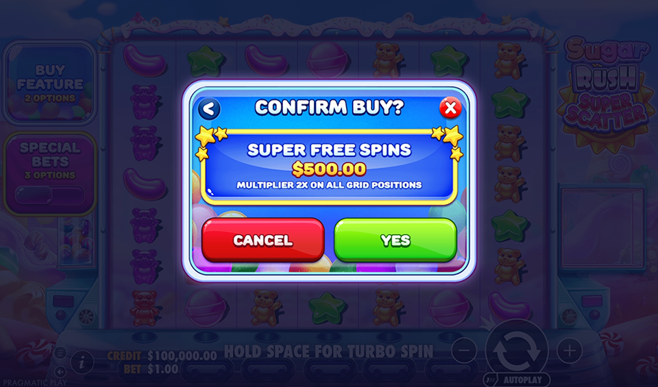 Sugar Rush Super Scatter bonus duy feature