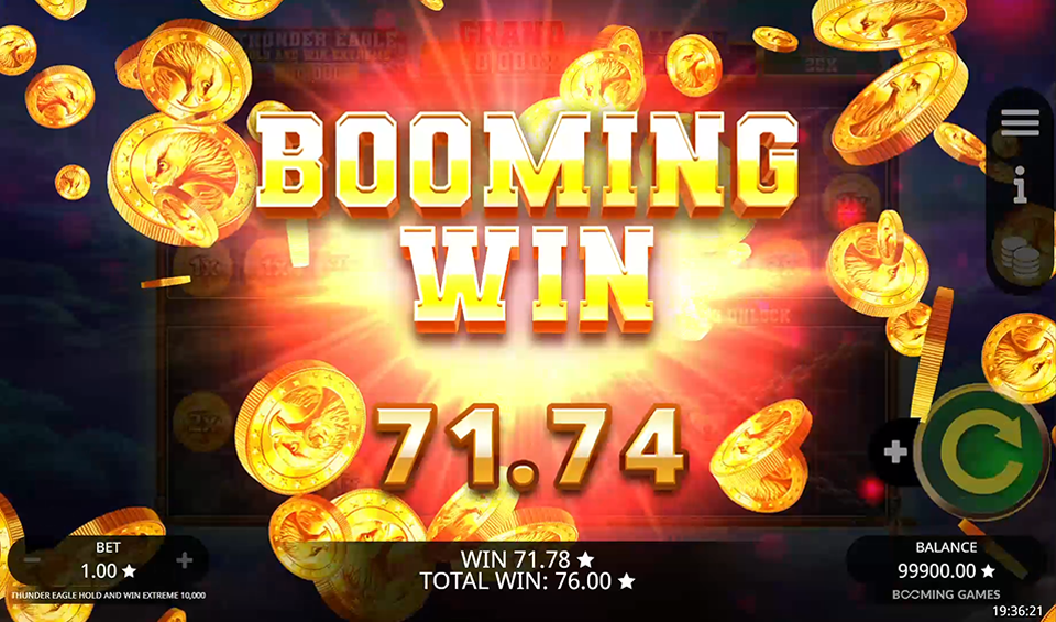 Thunder Eagle Hold and Win Extreme 10,000 big win result