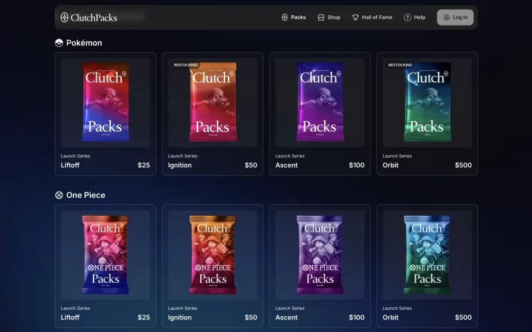 Clutchpacks packs selection
