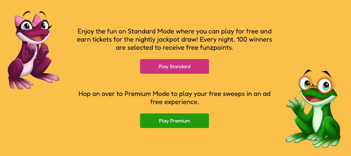 funzpoints standard vs premium mode