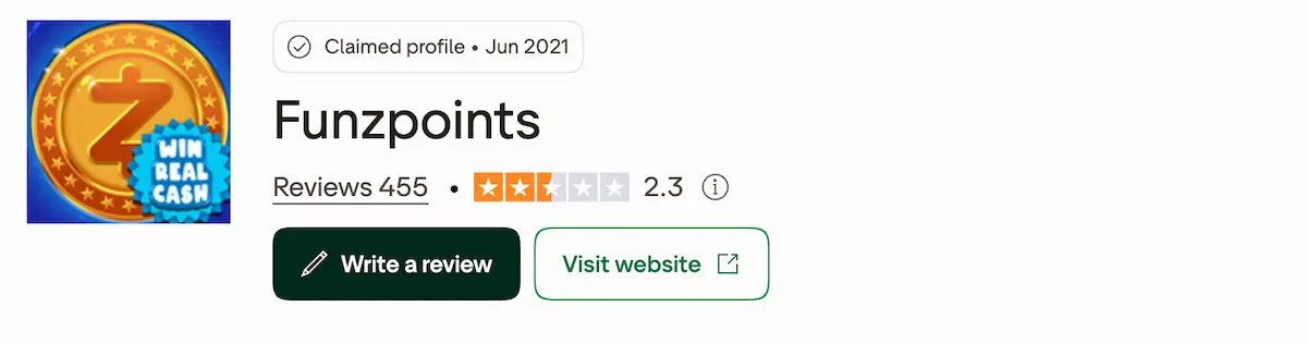 funzpoints trustpilot score